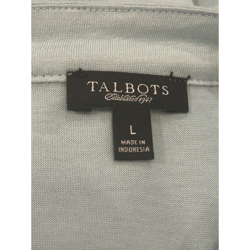 Talbots Blue Ruffle Front Blouse size L - Picture 3 of 3